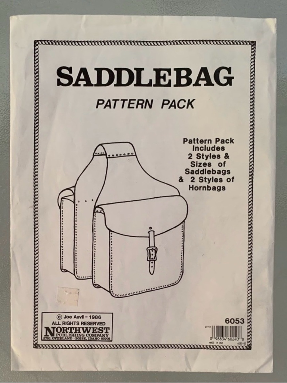 Northwest Leather Saddlebag 2-Pattern Pack, Model 6030-00